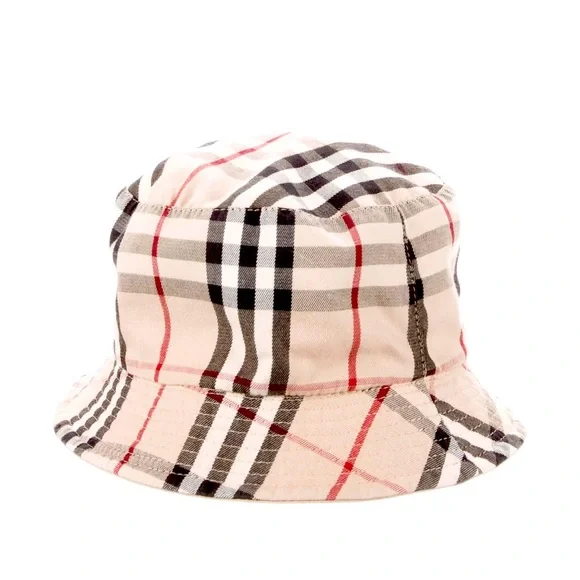Burberry Women’s Check Reversible Bucket Hat Beige EUC Burberry Beige Check Brim Gabardine Bucket Hat Burberry main image 4